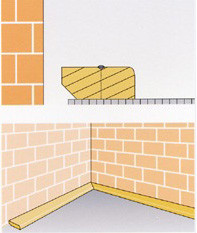 Hoppe-Standardleiste mit Wandabstand, liegend auf dem Sportboden verschraubt.